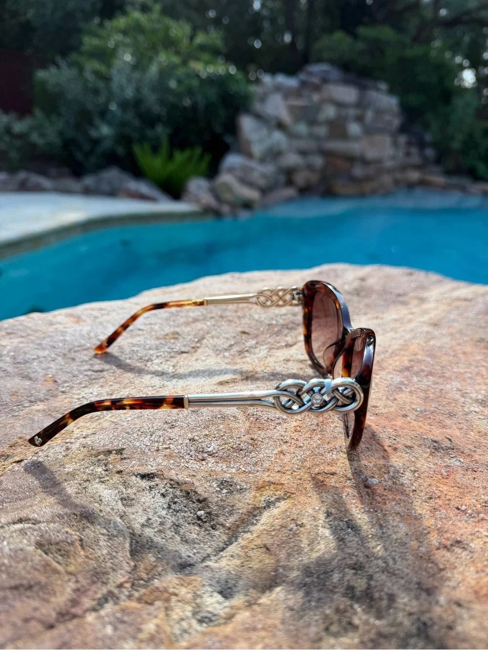 Brighton Interlock Cascade Tortoise Frame Sunglasses Brown Gradient Lenses NWT